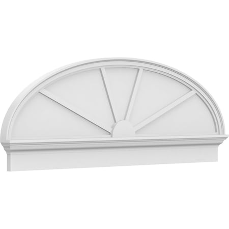 Ekena Millwork Elliptical 4 Spoke Architectural Grade PVC Combination Pediment, 62"W x 22-3/8"H x 2-3/4"P PEDPC062X225ELL04